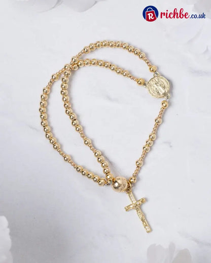 ✝️Handcrafted rosary bracelets📿 - Gold