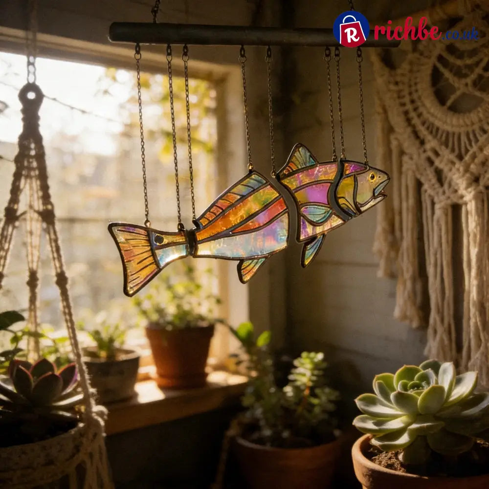 Handcrafted Stained Glass Red Drum-The Illusion of Swimming