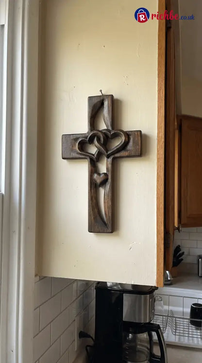 ✝️Handcrafted Two Heart Cross