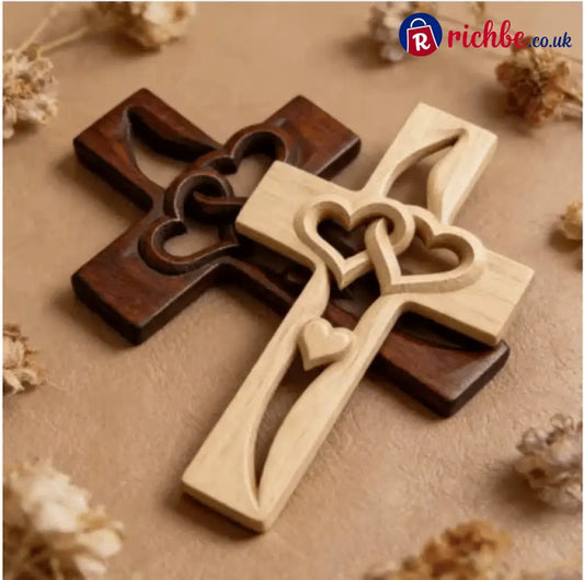 ✝️Handcrafted Two Heart Cross - 🎁Set of 2 / ✝️Buy 1