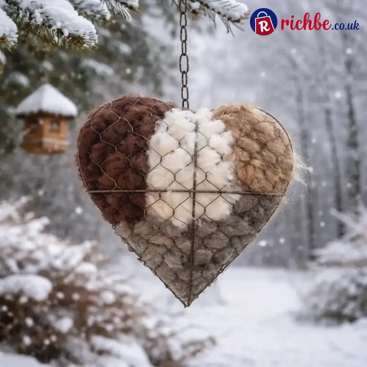 🕊️ Handmade Alpaca Fiber Bird Nesting Heart