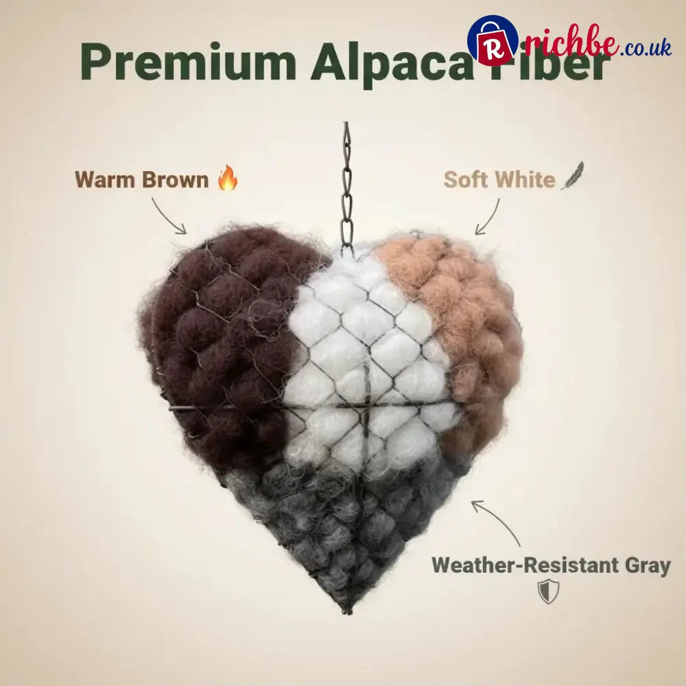 🕊️ Handmade Alpaca Fiber Bird Nesting Heart