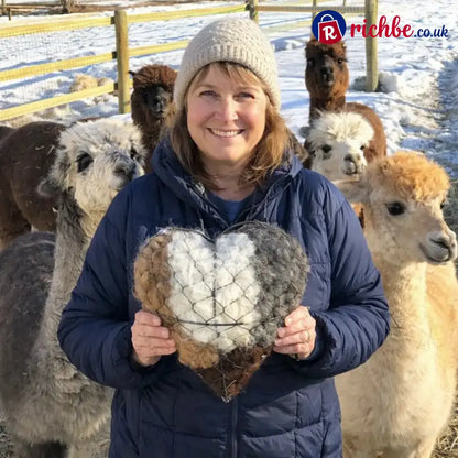 🕊️ Handmade Alpaca Fiber Bird Nesting Heart - Buy 1