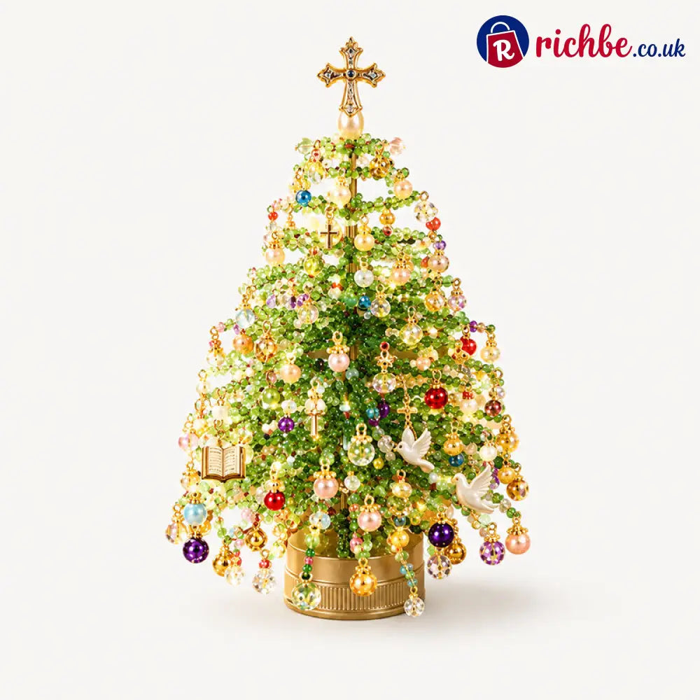 🎄✨Handmade Elegant Beaded Mini Christmas Tree | Collectible Premium Holiday Decor Kit