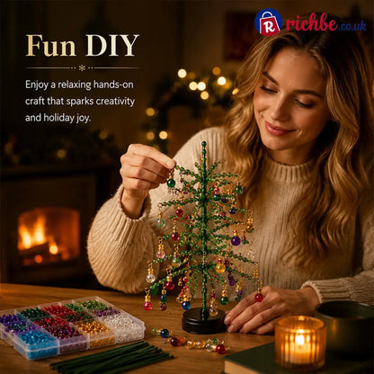 🎄✨Handmade Elegant Beaded Mini Christmas Tree | Collectible Premium Holiday Decor Kit