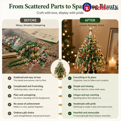 🎄✨Handmade Elegant Beaded Mini Christmas Tree | Collectible Premium Holiday Decor Kit