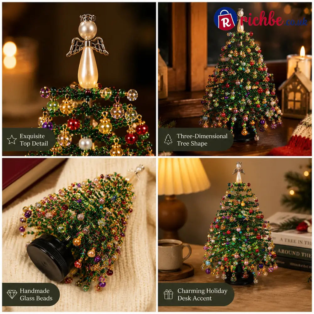 🎄✨Handmade Elegant Beaded Mini Christmas Tree | Collectible Premium Holiday Decor Kit