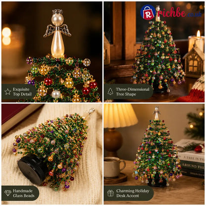 🎄✨Handmade Elegant Beaded Mini Christmas Tree | Collectible Premium Holiday Decor Kit