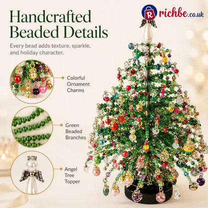 🎄✨Handmade Elegant Beaded Mini Christmas Tree | Collectible Premium Holiday Decor Kit