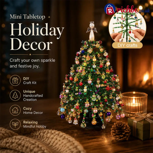 🎄✨Handmade Elegant Beaded Mini Christmas Tree | Collectible Premium Holiday Decor Kit
