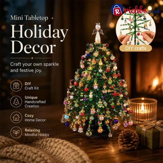 🎄✨Handmade Elegant Beaded Mini Christmas Tree | Collectible Premium Holiday Decor Kit