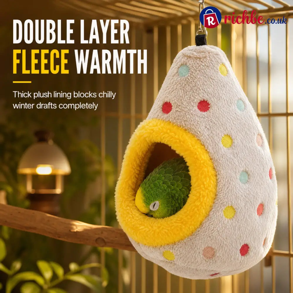 🥚 Hanging Cotton Bird Nest Hammock – Double-Layer Fleece Warm Cave For Small Birds ✨ - Hot sale