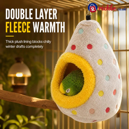 🥚 Hanging Cotton Bird Nest Hammock – Double-Layer Fleece Warm Cave For Small Birds ✨ - Hot sale