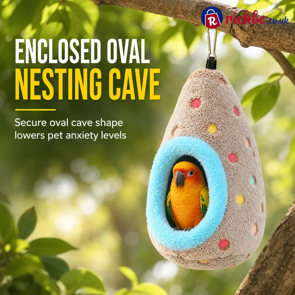 🥚 Hanging Cotton Bird Nest Hammock – Double-Layer Fleece Warm Cave For Small Birds ✨ - Hot sale
