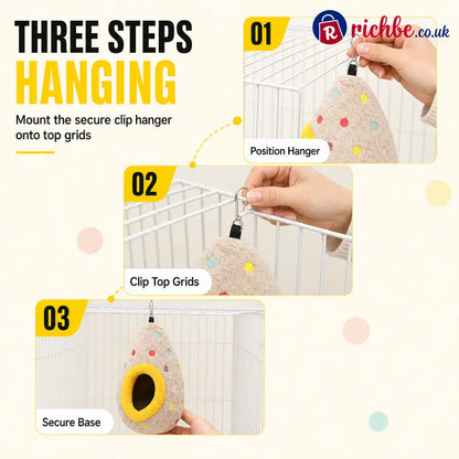 🥚 Hanging Cotton Bird Nest Hammock – Double-Layer Fleece Warm Cave For Small Birds ✨ - Hot sale