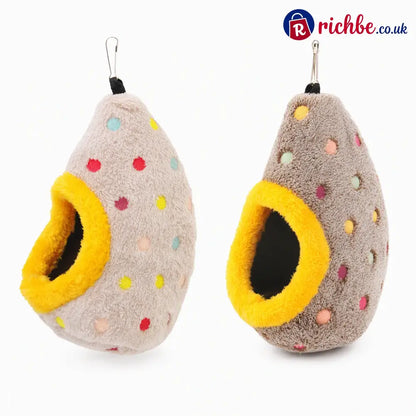🥚 Hanging Cotton Bird Nest Hammock – Double-Layer Fleece Warm Cave For Small Birds ✨ - yellow - Hot sale