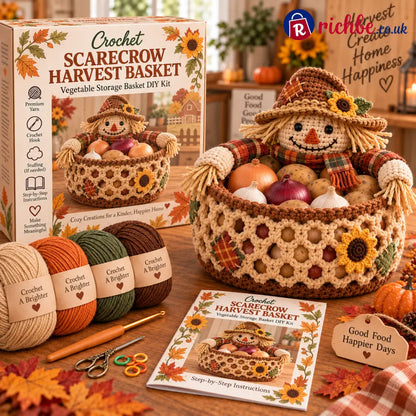 🍂🧶 Harvest Basket Crochet DIY Kit – Charming Vegetable Storage & Fall Décor - Variant 5