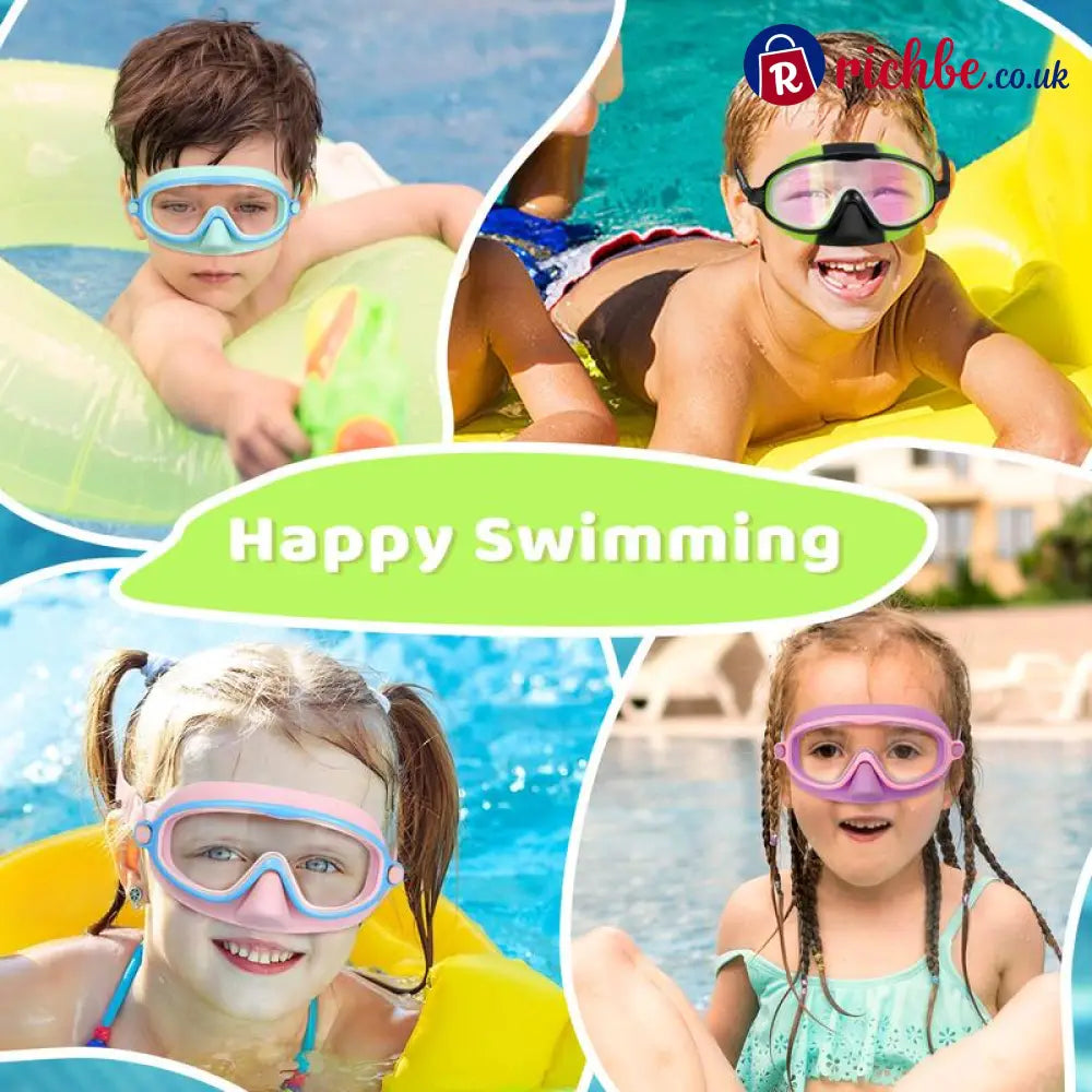 🌓HD children’s large frame waterproof and anti-fog swimming goggles
