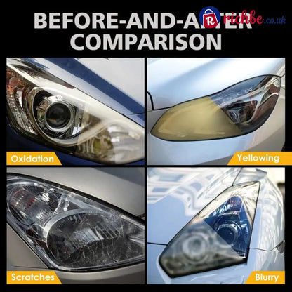 🚗 Headlight Crystal Restorer - 100 ml Cleaning Solution + Free Towel & Sponge