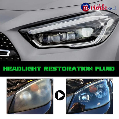 🚗 Headlight Crystal Restorer - 100 ml Cleaning Solution + Free Towel & Sponge