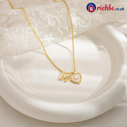 💎💥 Heart Shaped Letters Micro Pave Chain Necklace – Initial Pendant Titanium Steel Adjustable ✨ - Hot Products