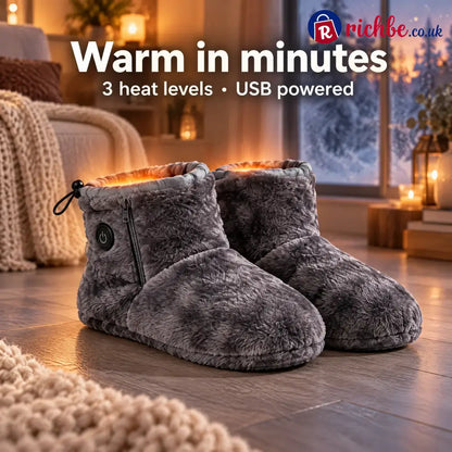 Heated Plush Slipper Boots - Without Powerbank