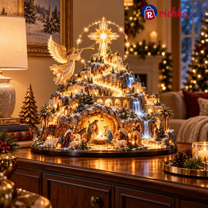 ✝️✨ Heavenly Nativity Mountain™ – Illuminated Bethlehem Faith Village & Christmas Tabletop Light