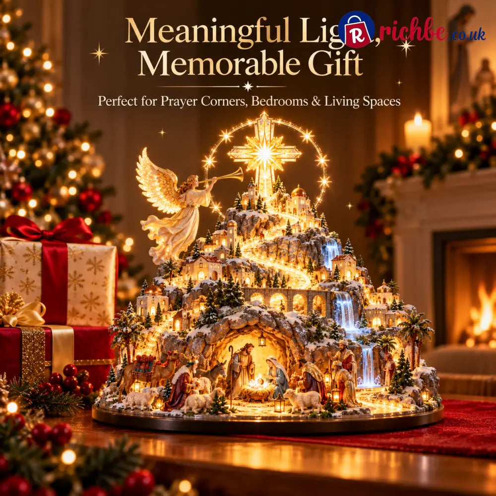✝️✨ Heavenly Nativity Mountain™ – Illuminated Bethlehem Faith Village & Christmas Tabletop Light