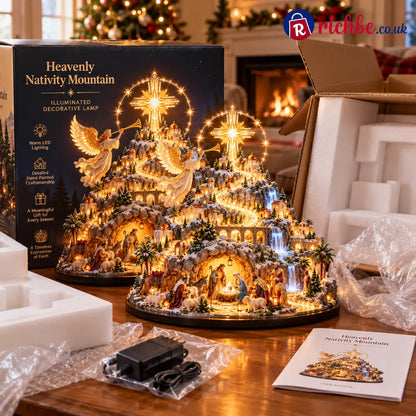 ✝️✨ Heavenly Nativity Mountain™ – Illuminated Bethlehem Faith Village & Christmas Tabletop Light