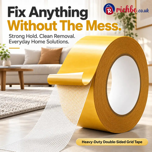 🔥 Heavy-Duty Double-Sided Grid Tape – Strong Hold Easy Tear & Clean Removal