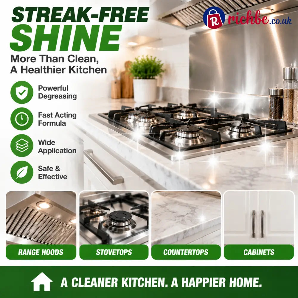🧽 Heavy Duty Kitchen Degreaser Spray – Powerful Grease Remover For Stove Oven Cabinets & Multiple Surfaces