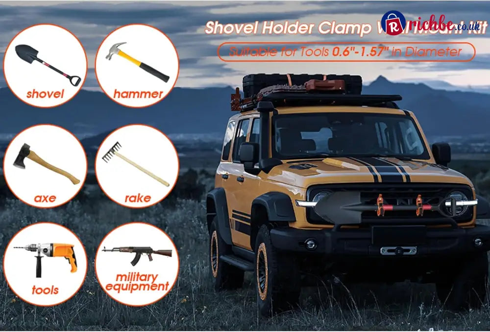 🛠️ Heavy Duty Metal Rubber Shovel Mount Kit