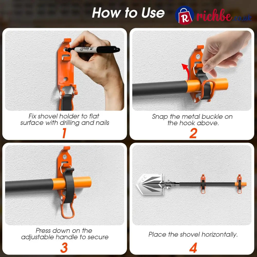 🛠️ Heavy Duty Metal Rubber Shovel Mount Kit