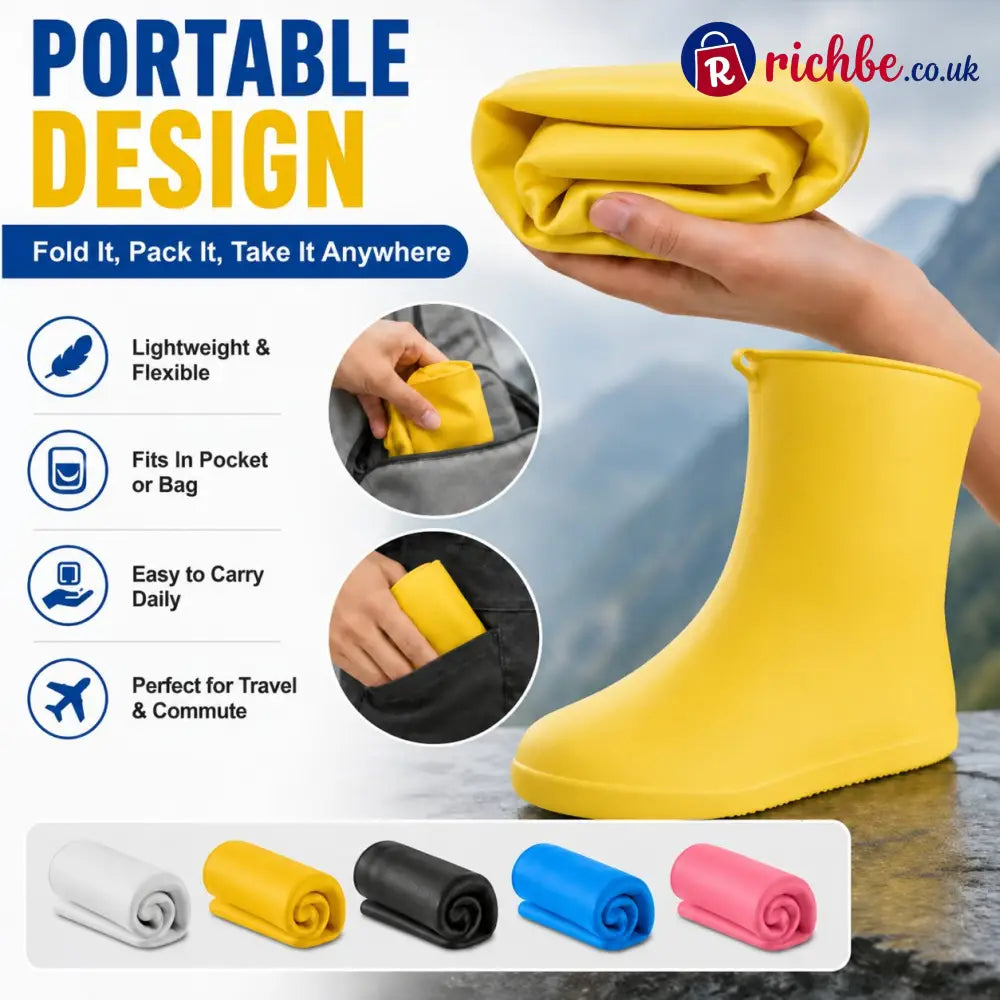 🌧️ Heavy-Duty Non-Slip Reusable Waterproof Shoe Covers – Keep Shoes Clean & Dry
