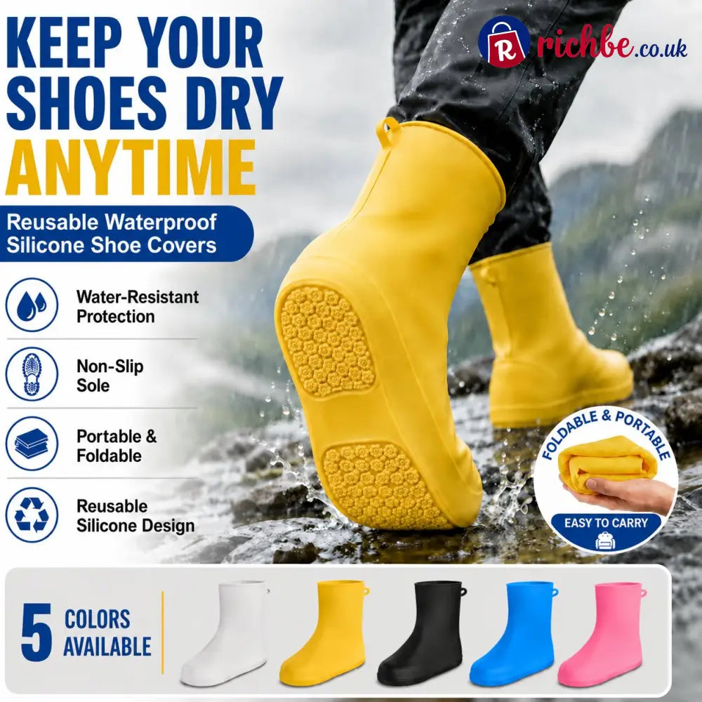 🌧️ Heavy-Duty Non-Slip Reusable Waterproof Shoe Covers – Keep Shoes Clean & Dry