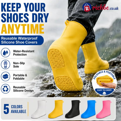 🌧️ Heavy-Duty Non-Slip Reusable Waterproof Shoe Covers – Keep Shoes Clean & Dry