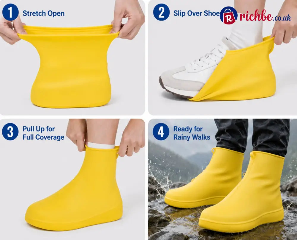 🌧️ Heavy-Duty Non-Slip Reusable Waterproof Shoe Covers – Keep Shoes Clean & Dry