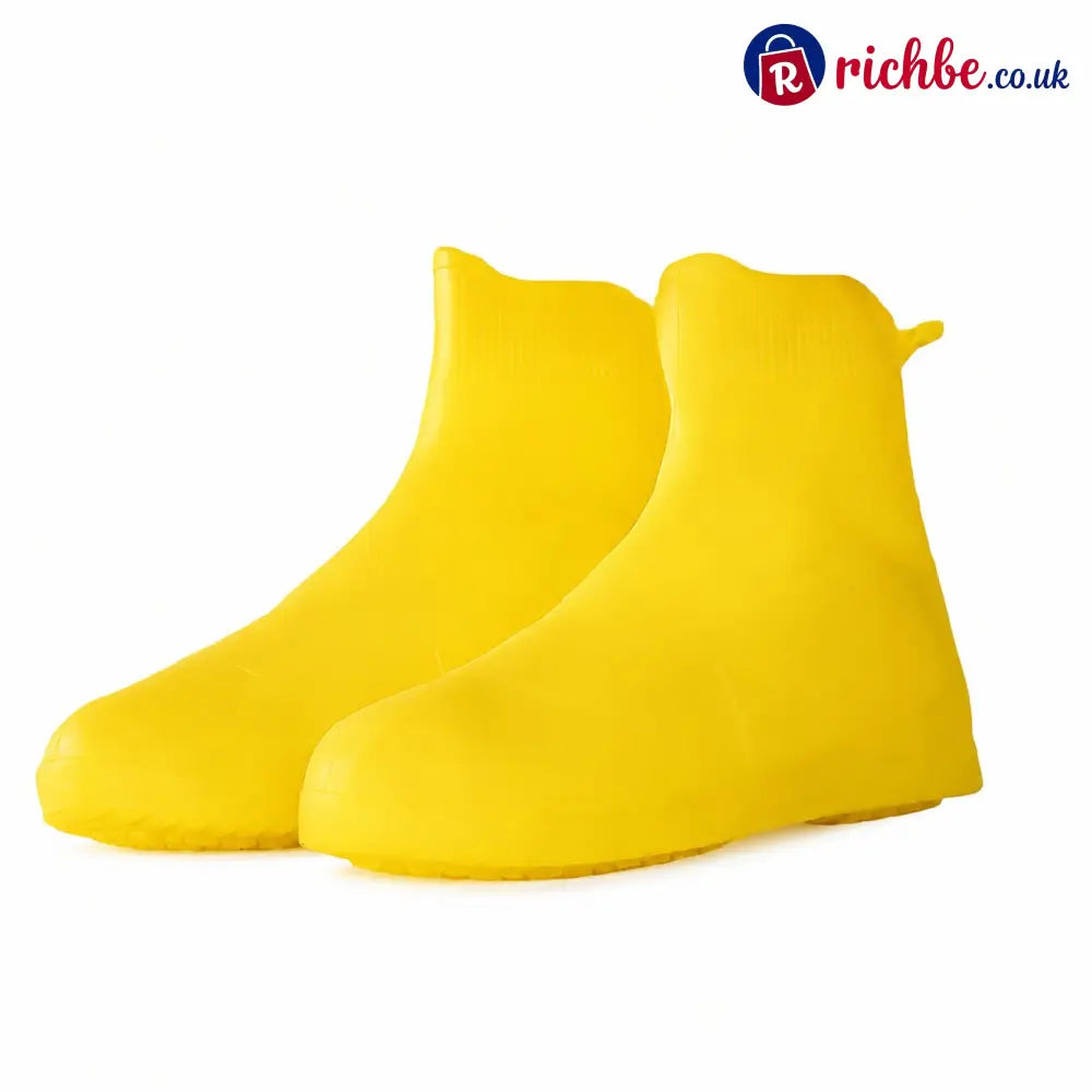 🌧️ Heavy-Duty Non-Slip Reusable Waterproof Shoe Covers – Keep Shoes Clean & Dry - Yellow / M (UK 3-5.5)