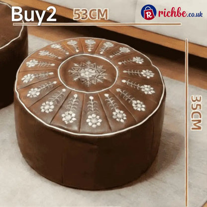 High-end luxury-quality leather Versatile Round Storage Seat - 2 Brown - Hot Sale
