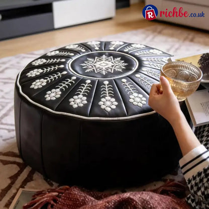 High-end luxury-quality leather Versatile Round Storage Seat - Black - Hot Sale