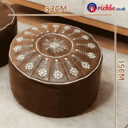 High-end luxury-quality leather Versatile Round Storage Seat - Brown - Hot Sale
