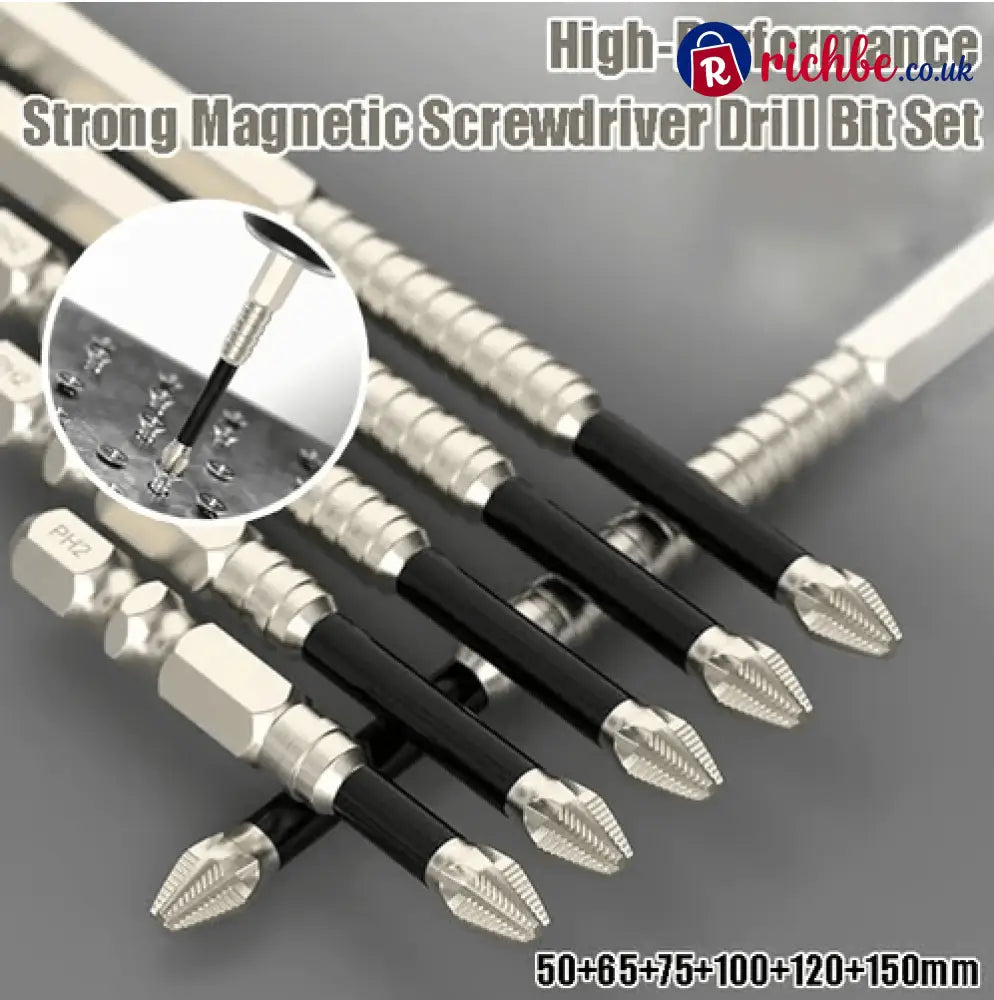 🔥🔨High-Magnetic Screwdriver Drill Bit Set - 1 Set(6 Pcs)
