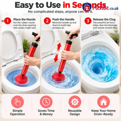 🚽 High Pressure Drain Cleaner – Powerful Toilet & Sink Clog Remover Tool