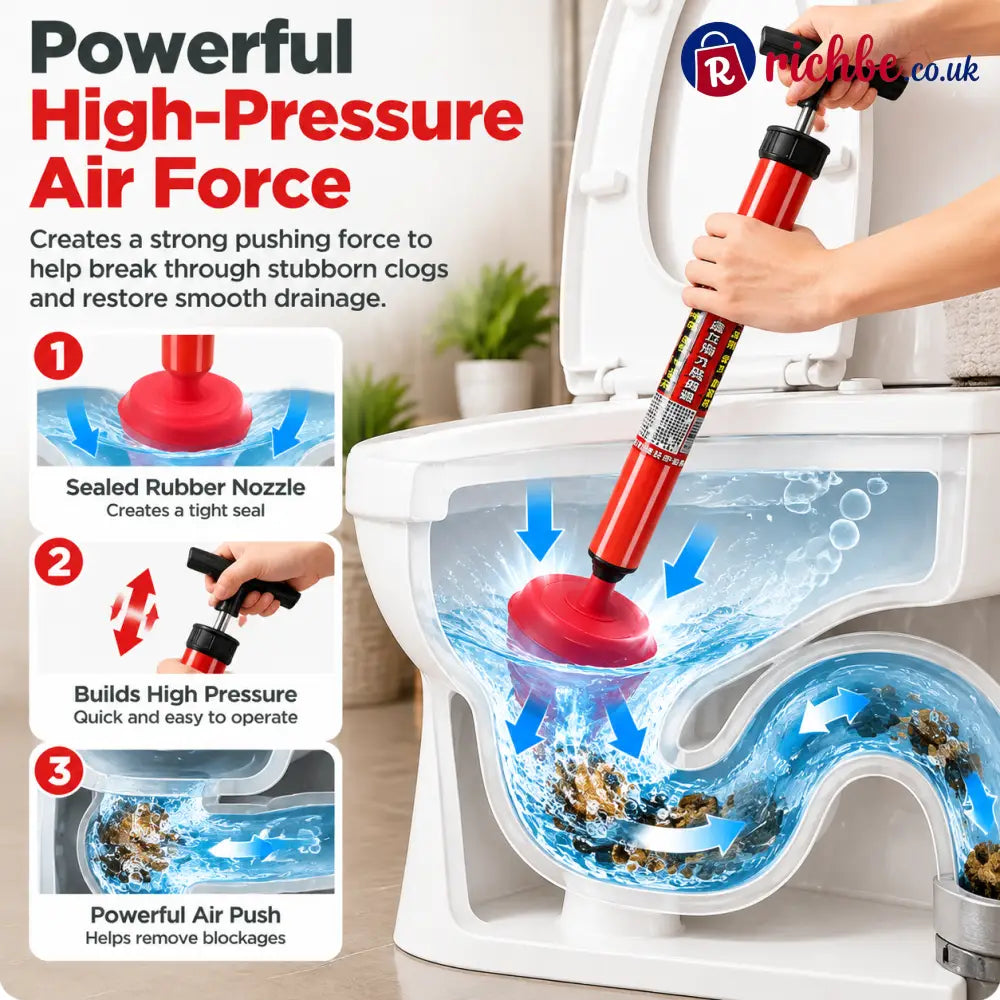 🚽 High Pressure Drain Cleaner – Powerful Toilet & Sink Clog Remover Tool