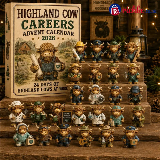 🐮 Highland Cow Careers Advent Calendar 2026 – 24 Days of Country Charm 🎁🤎