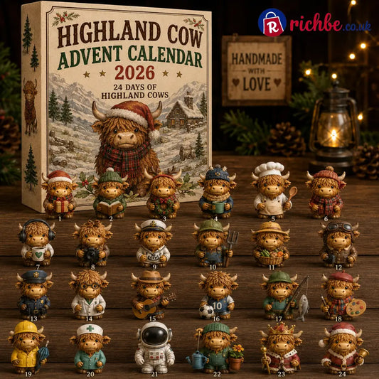 🐮 Highland Cow Careers Advent Calendar 2026 – 24 Days of Little Cows at Work