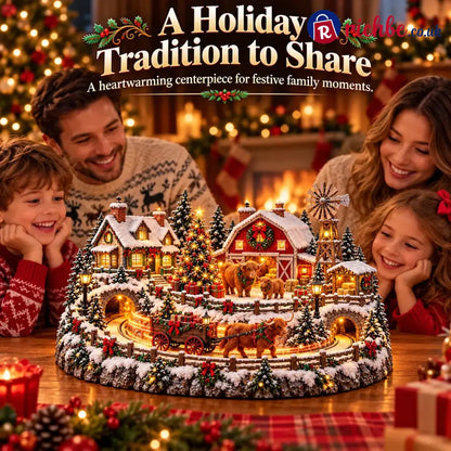 🐮 Highland Cow Christmas Farm Village – Animated Holiday Scene
