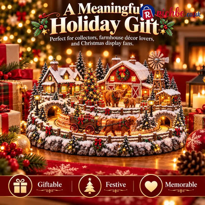 🐮 Highland Cow Christmas Farm Village – Animated Holiday Scene