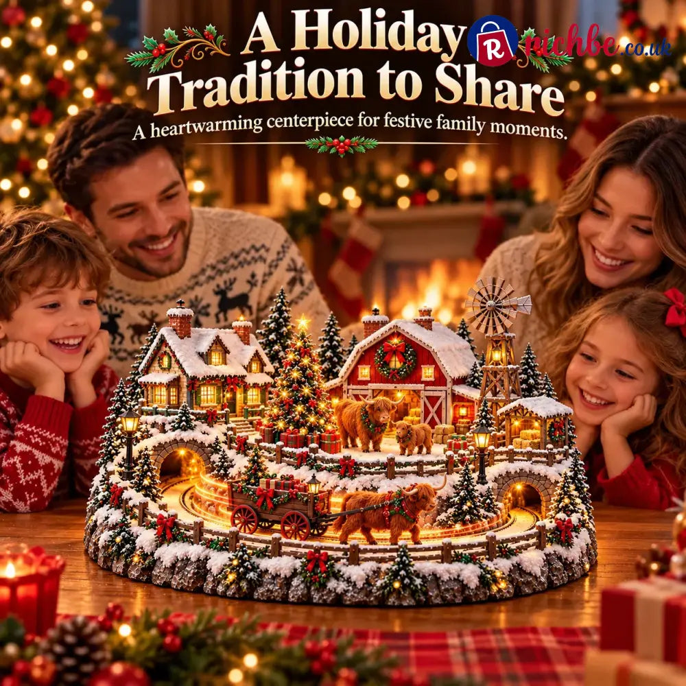 🐮 Highland Cow Christmas Farm Village – Animated Holiday Scene