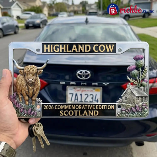 🐂 Highland Cow Commemorative Edition License Plate - Sliver